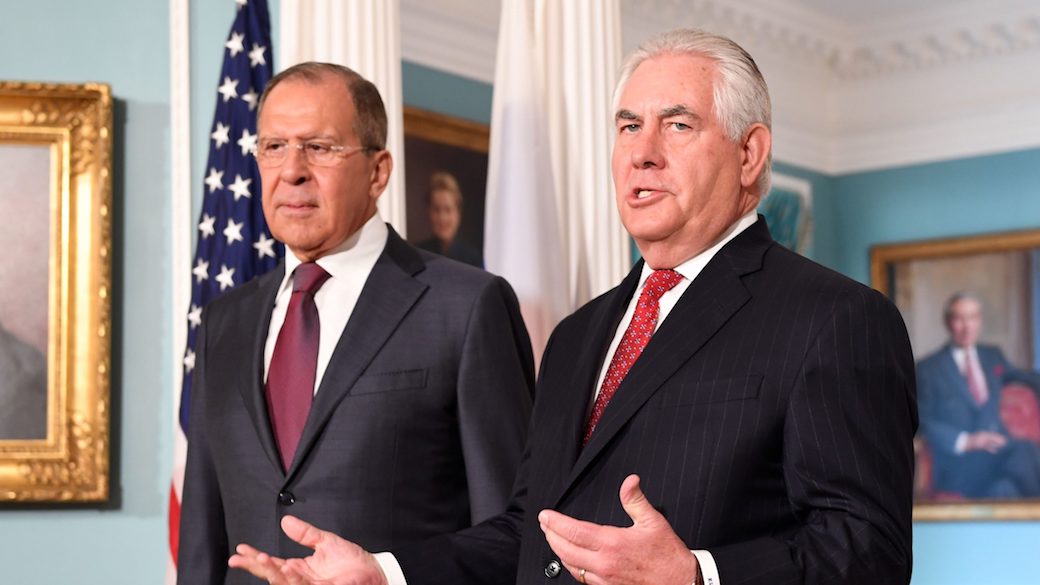 Der amerikanische Außenminister Rex Tillerson und der russische Außenminister Sergej Lawrow
