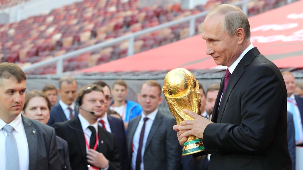 Wladimir Putin bei einer Eröffnungszeremonie für die Fußball-WM 2018