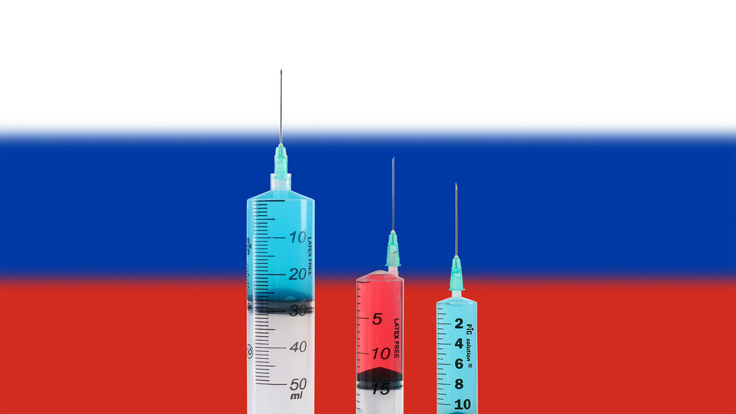 Spritzen vor Russlandflagge