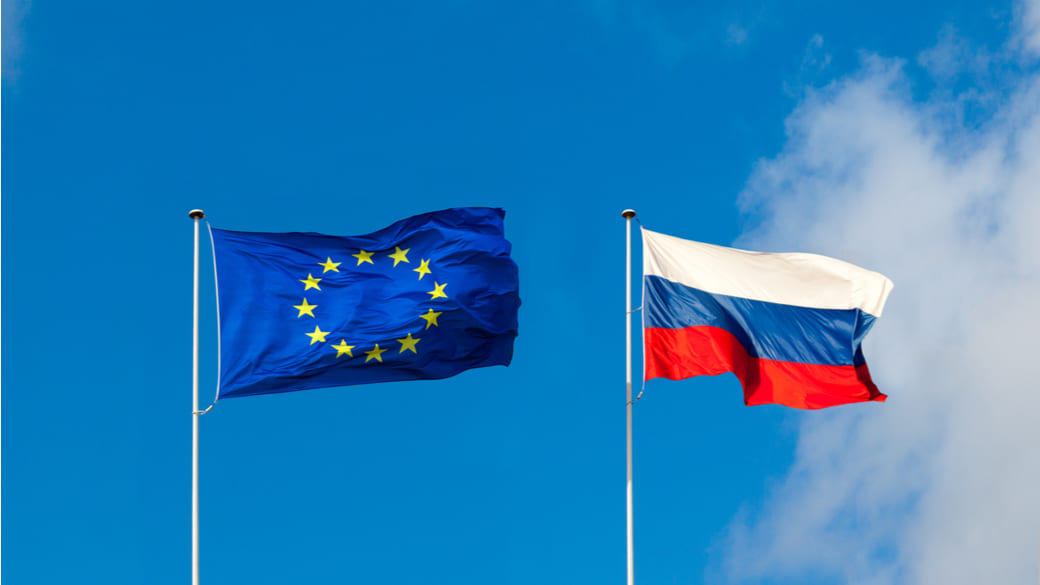 Russland EU Flagge