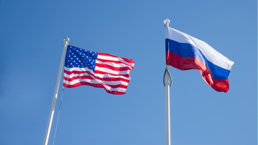 USA Russland Flaggen